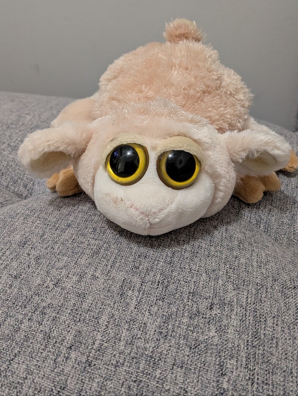 Caltoy Lamb Puppet Plush . Big Eyes.  9 Inches.  GUC.
